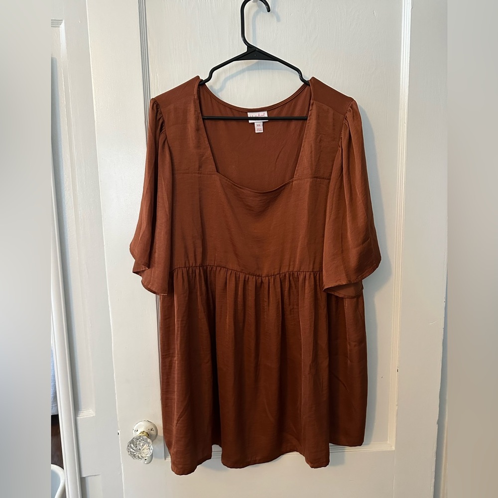 Isabel Maternity Size XXL Burnt Orange Empire Waist Half Sleeve Shirt